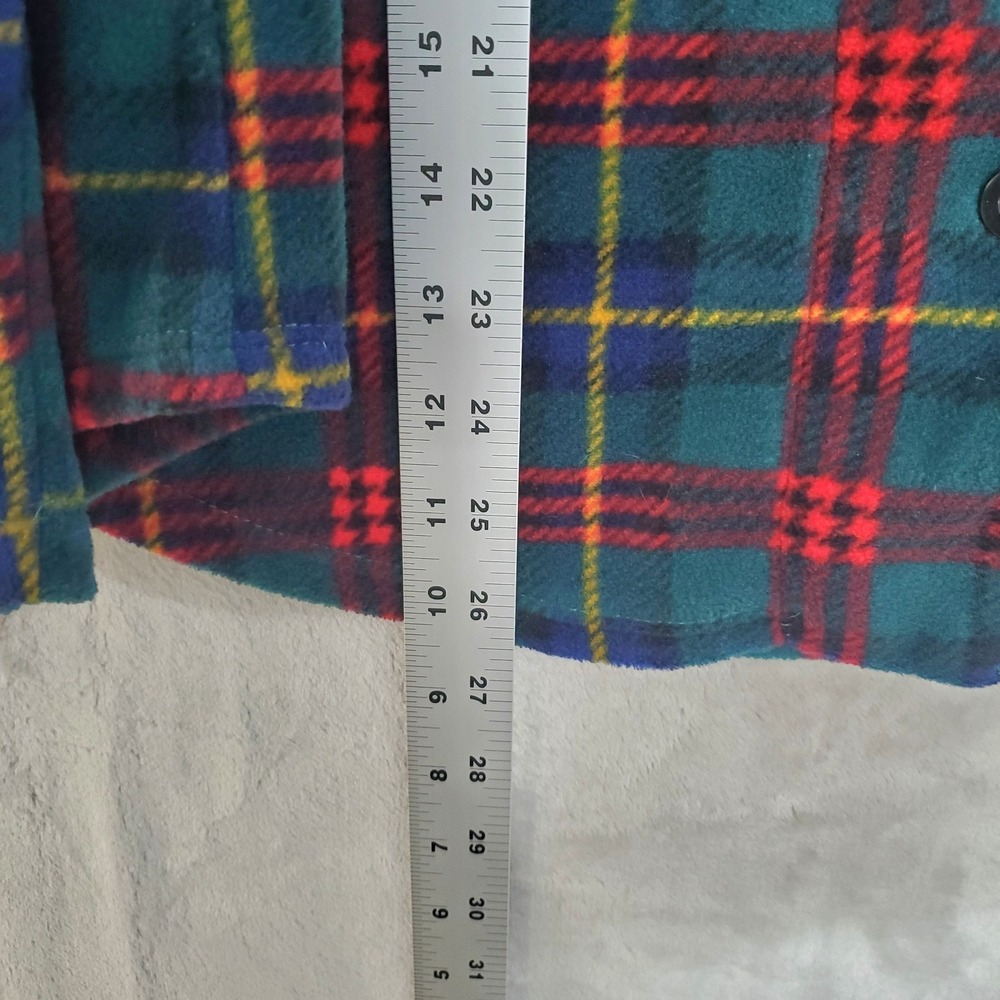Lauren Ralph Lauren Womans M Green Plaid Fleece Pajama Set Crest Logo Christmas - Picture 9 of 11